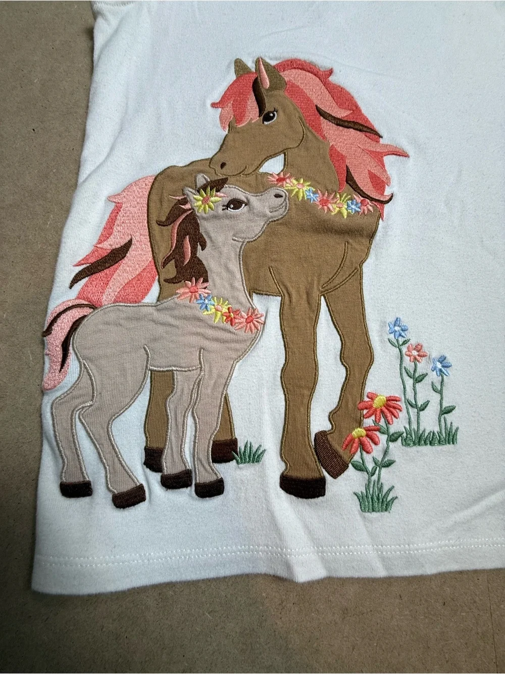 Gymboree Girls Size 12 Horse Appliqué Ruffle Sleeve Top